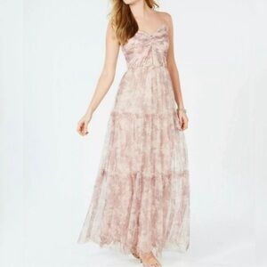 Adrianna Papell Blush Ruched Tulle Dress, Gown